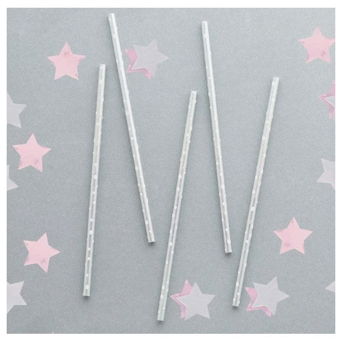 Hootyballoo 20 Iridescent Dot Paper Straws