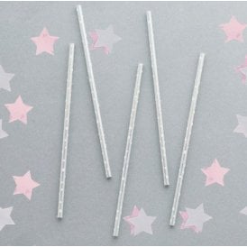  20 Iridescent Dot Paper Straws