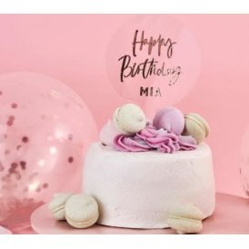 Acrylic Cake Topper With Rose Gold Letters