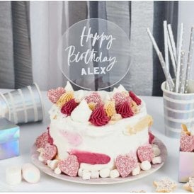 Acrylic Cake Topper With Silver Letters