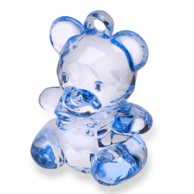 Acrylic Teddy Bear - Blue Pk of 6