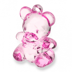 Acrylic Teddy Bear - Pink Pack of 6