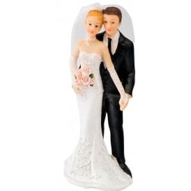 Bride & Groom Holding Hand Pink Flower