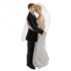 Bride & Groom Standing Holding Waist