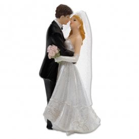 Bride & Groom Standing Kiss