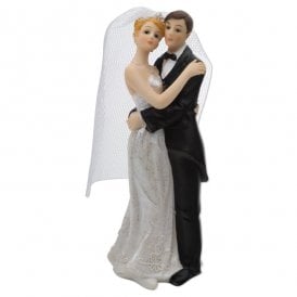 Bride & Groom Standing Shoulder Embrace