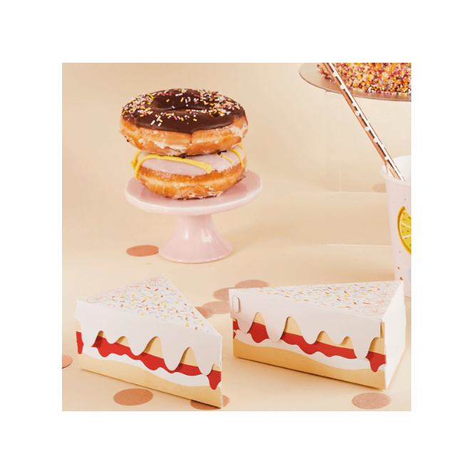 Hootyballoo Cake Slice Box Cake Design - Pack of 10