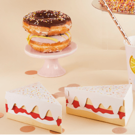 Cake Slice Box Cake Design - Pack of 10