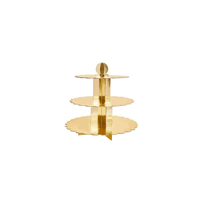 Hootyballoo Gold Cupcake Stand 3 Tier