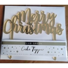 Merry Christmas Gold Acrylic Cake Topper