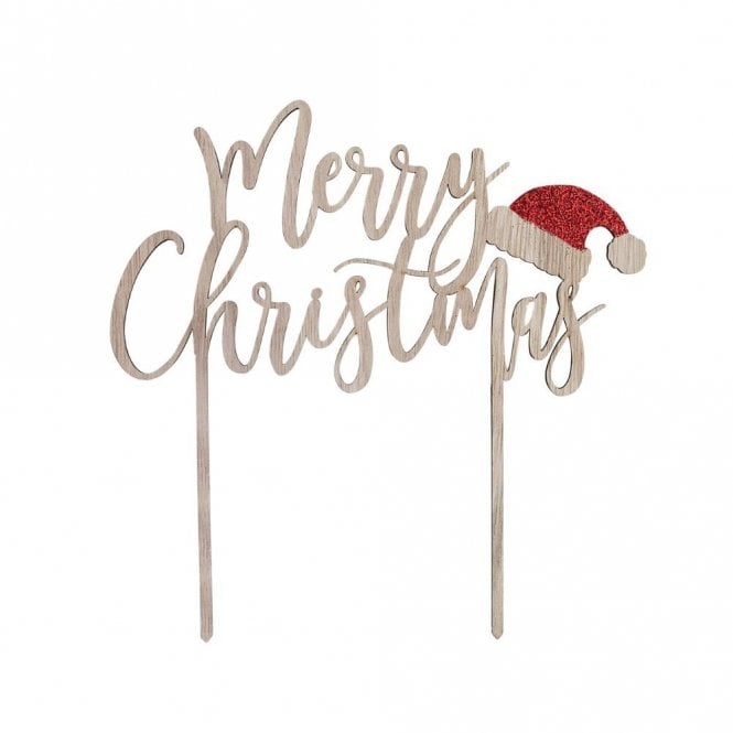Hootyballoo Merry Christmas Wooden Topper