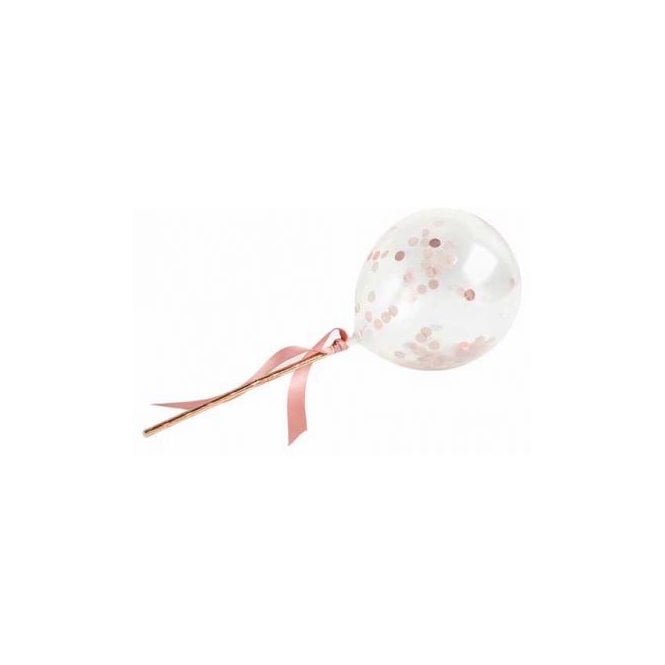 Hootyballoo Rose Gold Balloon Cake Topper - 5 inch