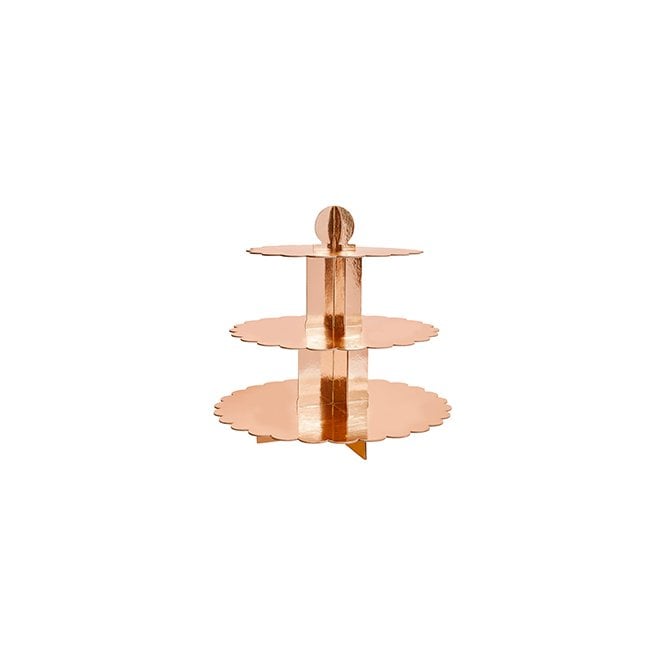 Hootyballoo Rose Gold Cupcake Stand 3 Tier