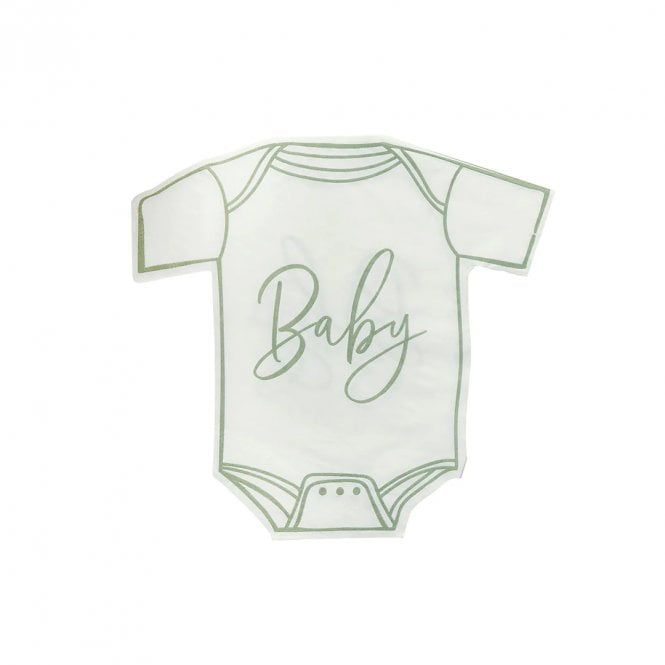 Hootyballoo Sage Green 'Baby' Baby Grow Paper Napkins