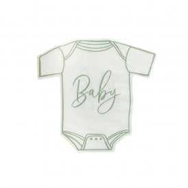 Sage Green 'Baby' Baby Grow Paper Napkins
