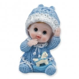 Sitting Baby Cake Topper - Blue