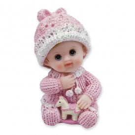 Sitting Baby Cake Topper - Pink