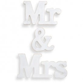 Whitewashed Wooden Mr & Mrs Freestanding Letters