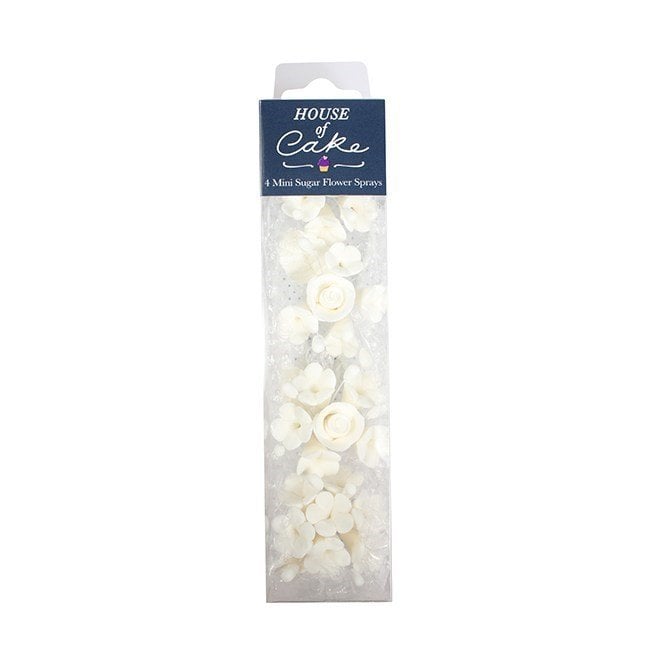 House Of Cake 4 Mini Sugar Flower Spray - White