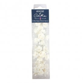 4 Mini Sugar Flower Spray - White