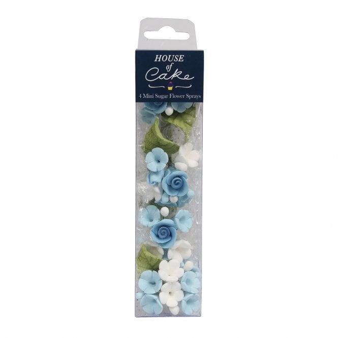 House Of Cake 4 Mini Sugar Flower Sprays In Blue 