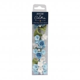 4 Mini Sugar Flower Sprays In Blue 