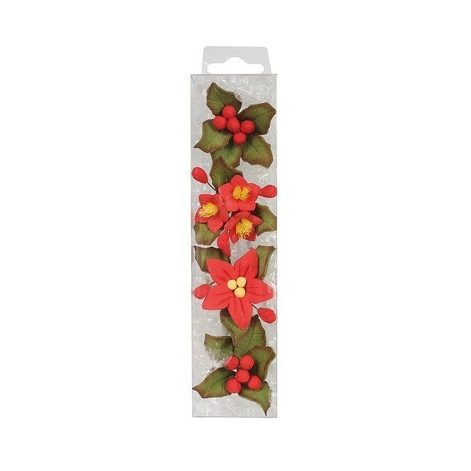 House Of Cake 4 Mini Sugar Flower Sprays - Mini Poinsettia