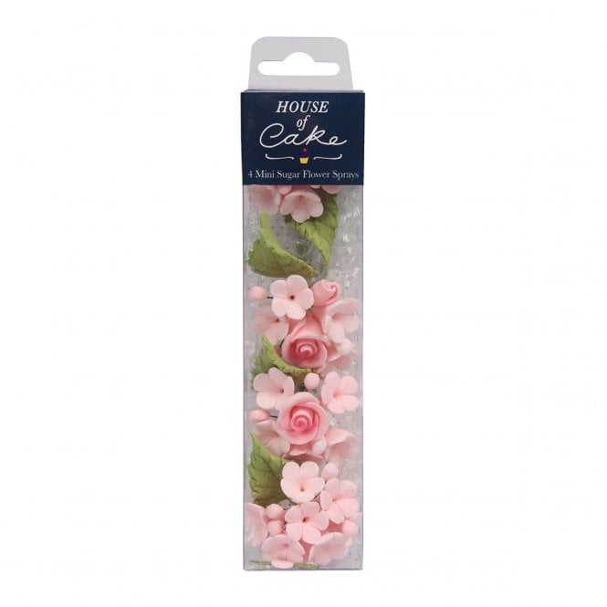 House Of Cake 4 Mini Sugar Flower Sprays-Pink