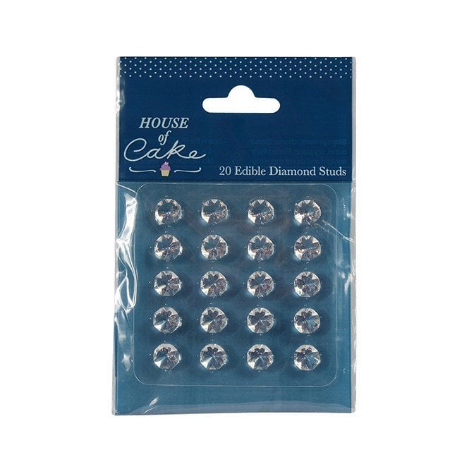 House Of Cake Jelly Gems Clear Edible Diamonds - Pack Of 20