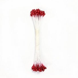 Large Red Pearl Stamens x 50
