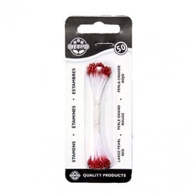 Large Red Plain Stamens x 50
