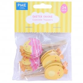 Easter Cupcake Toppers Chicks Pk of 24