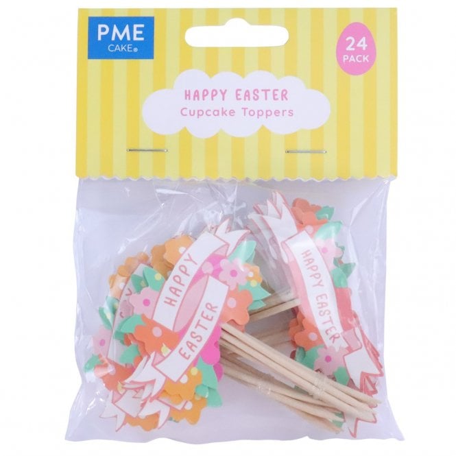 PME Easter Cupcake Toppers - Happy Easter Pick - Pack of 24