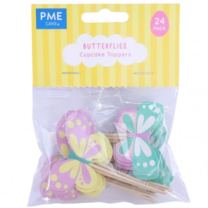 PME Easter Cupcake Toppers Pics Butterflies Pack of 24