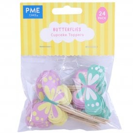 Easter Cupcake Toppers Pics Butterflies Pack of 24