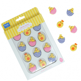 Easter Edible Sugar Decorations - Chicks, Set of 12