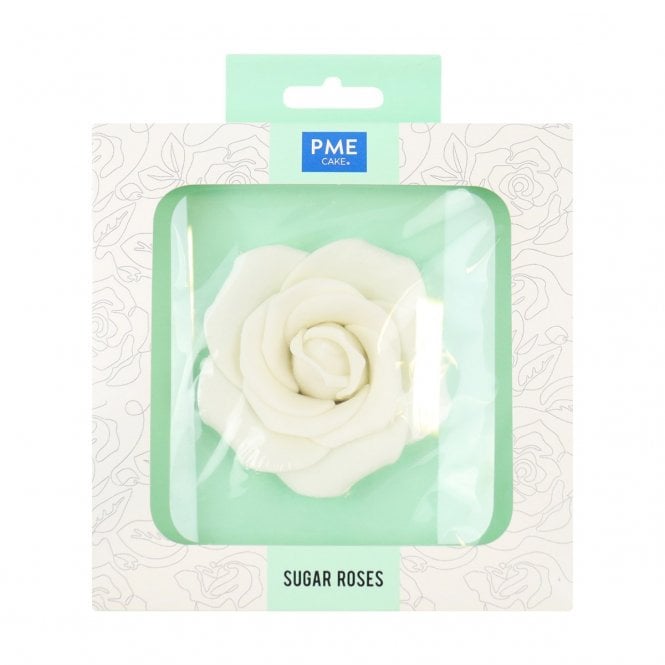 PME Edible Sugar Rose 90mm - White