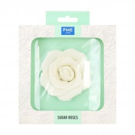 Edible Sugar Rose 90mm - White