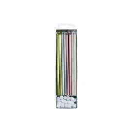EXTRA TALL CANDLES WITH HOLDERS - ASSORTED - PACK OF 16