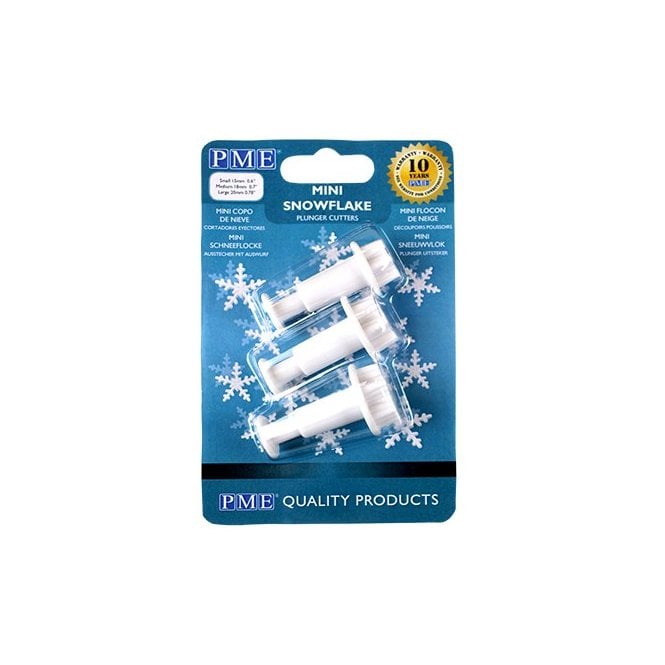 PME Mini Snowflake Plunger Cutters - Set of 3