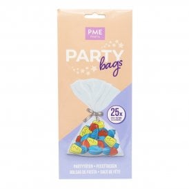 Party Bags - 25 Clear Bags With Ties