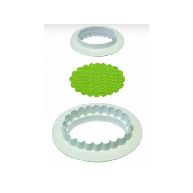 PME Plaque Cutter Plain & Fluted Oval Set of 2