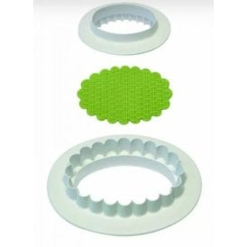 Plaque Cutter Plain & Fluted Oval Set of 2