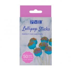 White Lollipop Sticks 50 Pack