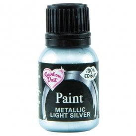 Edible Food Paints - Metallic Light Silver