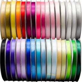 Satin Ribbon Double Faced 15mm 91 Metre Rolls