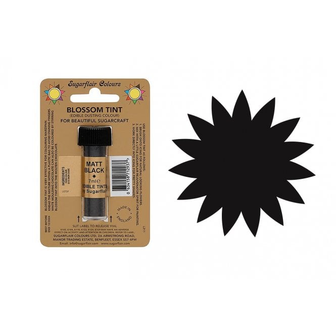 Sugarflair Blossom Tint Edible Dust - Matt Black