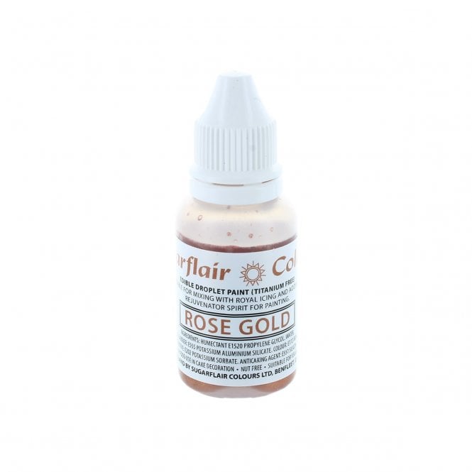 Sugarflair Rose Gold Titanium Edible Droplet Paint