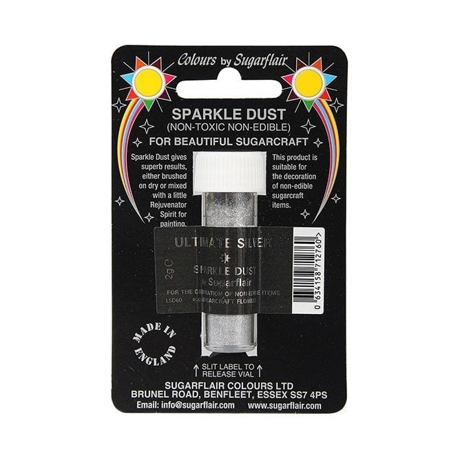 Sugarflair Ultimate Silver Sparkle Dust