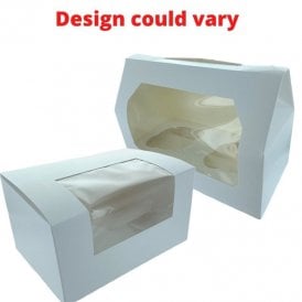 2 Hole Cupcake Box white